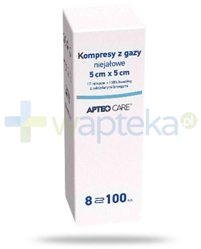 podgląd produktu Apteo Care kompresy z gazy niejałowe 17 nitek 5cm x 5cm 100 sztuk
