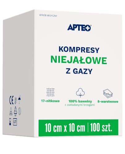 podgląd produktu Apteo Care niejałowe kompresy z gazy 10cm x 10cm 100 sztuk