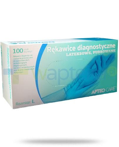 podgląd produktu Apteo Care rękawice diagnostyczne lateksowe pudrowane rozmiar L 100 sztuk
