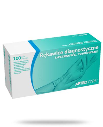 podgląd produktu Apteo Care rękawice diagnostyczne lateksowe pudrowane rozmiar M 100 sztuk
