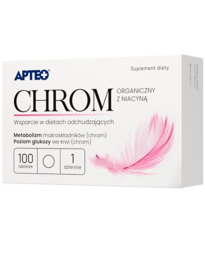 zdjęcie produktu Apteo Chrom organiczny z niacyną 100 tabletek
