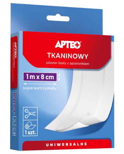 podgląd produktu Apteo Plaster tkaninowy z opatrunkiem 1m x 8cm biały 1 sztuka