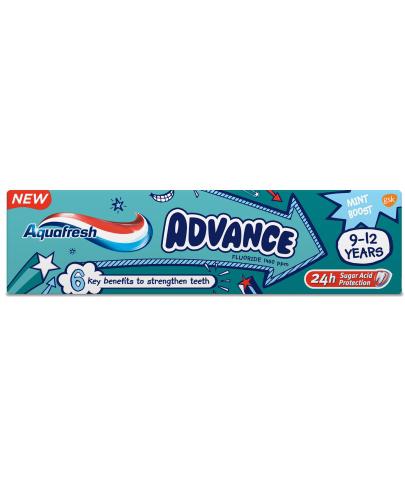 podgląd produktu Aquafresh Advance pasta do zębów z fluorkiem dla dzieci 9-12 lat 75 ml