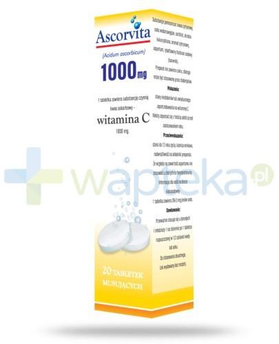podgląd produktu Ascorvita Witamina C 1000 mg 20 tabletek musujących
