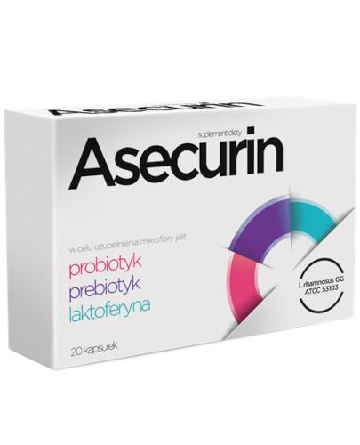 zdjęcie produktu Asecurin probiotyk prebiotyk laktoferyna 20 kapsułek