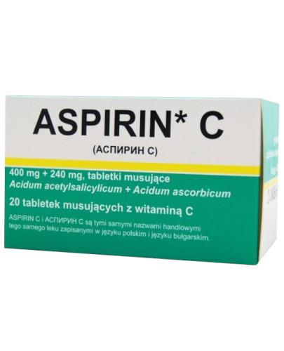 zdjęcie produktu Aspirin C 400mg + 240mg 20 tabletek musujących z witaminą C [import]