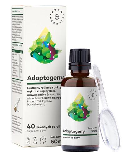 podgląd produktu Aura Herbals Adaptogeny 100% naturalne ekstrakty roślinne płyn 50 ml
