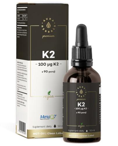 podgląd produktu Aura Herbals Witamina K2 100 µg PREMIUM Vegan MenaQ7 krople 50 ml