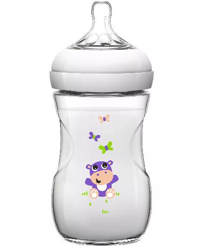 podgląd produktu Avent Philips Natural butelka dla niemowląt 1m+ hipopotam 260 ml SCF070/22