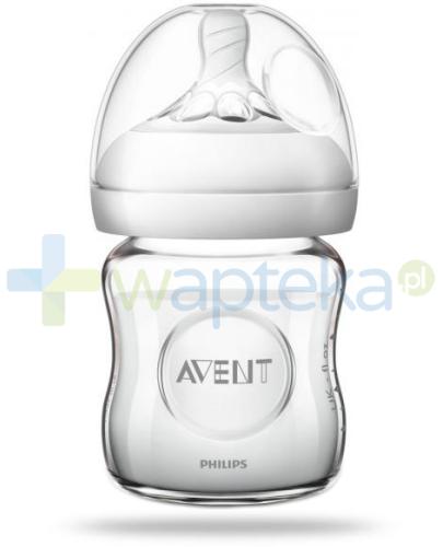 zdjęcie produktu Avent Philips Natural butelka szklana dla niemowląt 120 ml ze smoczkiem dla noworodków 0m+ [SCF051/17]