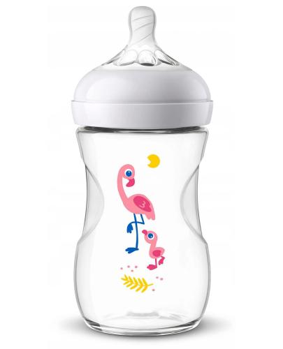 podgląd produktu Avent Philips Natural Flaming butelka dla niemowląt 260 ml ze smoczkiem o wolnym wypływie 1m+ [SCF070/21]