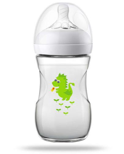podgląd produktu Avent Philips Natural Smok butelka dla niemowląt 260 ml ze smoczkiem o wolnym wypływie 1m+ [SCF070/24]
