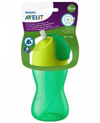 podgląd produktu Avent Philips zielony kubek z giętką słomką 300 ml dla dzieci 12m+ [SCF798/01]