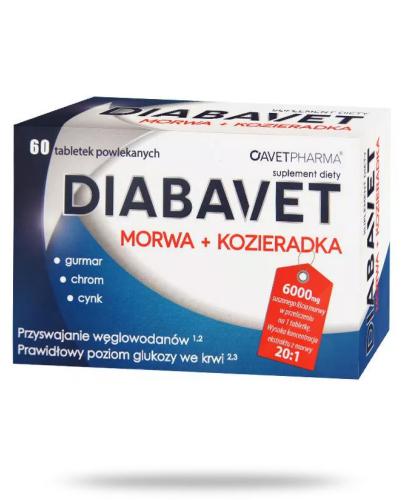 podgląd produktu AvetPharma Diabavet Morwa + Kozieradka 60 tabletek powlekanych