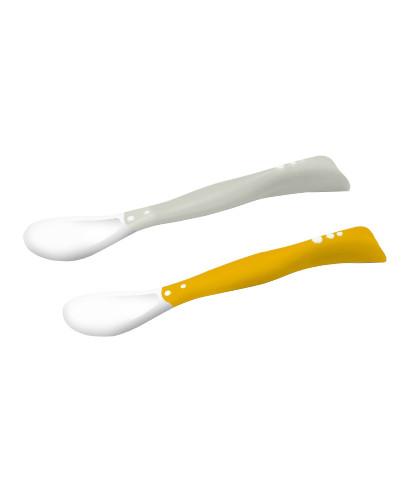 zdjęcie produktu Babyono łyżeczki plastyczne dla niemowląt szara i żółta 2 sztuki [1066/05]