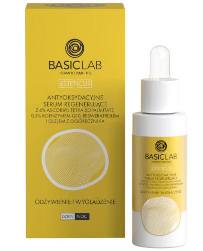 podgląd produktu Basiclab Esteticus antyoksydacyjne serum regenerujące z 6% ascorbyl tetraisopalmitate 0.5% koenzymem Q10 i olejem z ogórecznika 30 ml