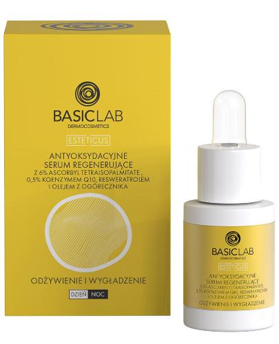 podgląd produktu Basiclab Esteticus antyoksydacyjne serum regenerujące z 6% ascorbyl tetraisopalmitate 0.5% koenzymem Q10 i olejem z ogórecznika 15 ml
