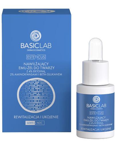 podgląd produktu Basiclab Esteticus nawilżający emu-żel do twarzy z 4% ektoiną, aminokwasami i beta-glukanem 15 ml