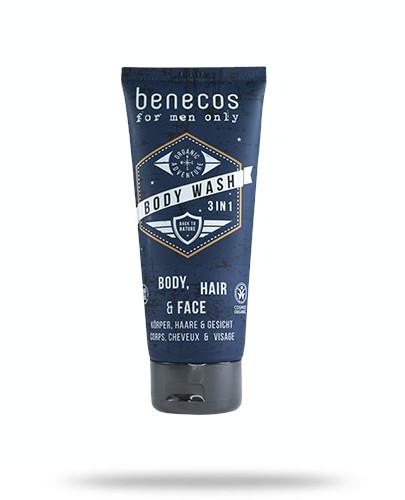 zdjęcie produktu Benecos For men only 3w1 Naturalny odświeżający żel do mycia ciała, twarzy i włosów 200 ml