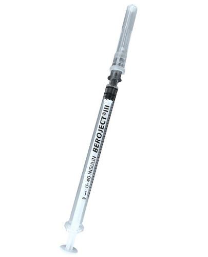 podgląd produktu Beroject III strzykawka insulinowa + igła sterylna 1ml/40j.m. 1 sztuka