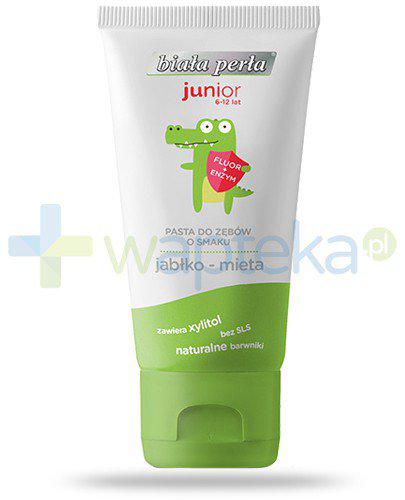 zdjęcie produktu Biała Perła Junior pasta do zębów o smaku jabłko-mięta dla dzieci 6-12 50 ml