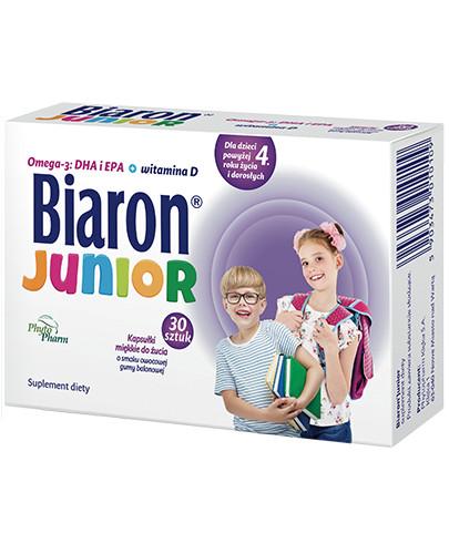 zdjęcie produktu Biaron Junior Omega 3 + DHA i EPA + witamina D 30 kapsułek