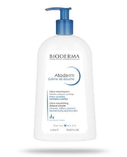 podgląd produktu Bioderma Atoderm Creme de Douche żel pod prysznic do mycia twarzy i ciała skóra normalna i sucha 500 ml
