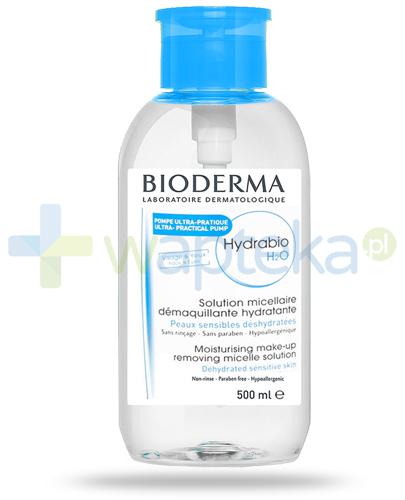 podgląd produktu Bioderma Hydrabio H2O nawilżający płyn micelarny z pompką do oczyszczania twarzy i zmywania makijażu 500 ml