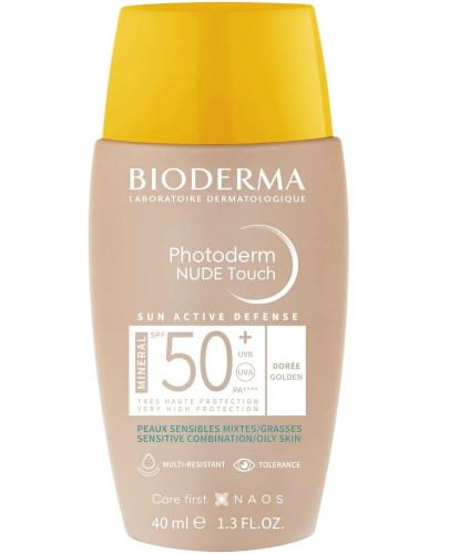 podgląd produktu Bioderma Photoderm Nude Touch SPF50+ ochronny podkład mineralny odcień ciemny 40 ml 