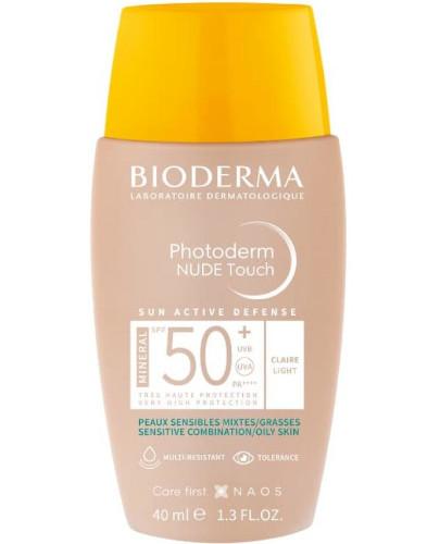 podgląd produktu Bioderma Photoderm Nude Touch SPF50+ ochronny podkład mineralny odcień jasny 40 ml
