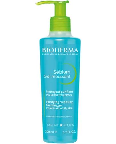 podgląd produktu Bioderma Sebium Gel Moussant antybakteryjny żel do mycia twarzy 200 ml 