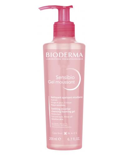 podgląd produktu Bioderma Sensibio Gel Moussant łagodzący żel micelarny do oczyszczania twarzy o działaniu nawilżającym 500 ml