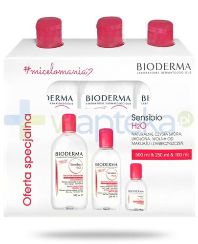 podgląd produktu Bioderma Sensibio H2O płyn micelarny do skóry wrażliwej 100 ml+ 250 ml + 500 ml [ZESTAW]