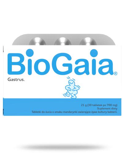 podgląd produktu BioGaia Gastrus 700mg probiotyczne tabletki do żucia o smaku mandarynki 30 sztuk