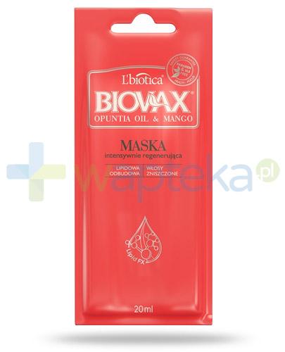 podgląd produktu Biovax Opuntia Oil & Mango maska intensywnie regenerująca do włosów zniszczonych 20 ml
