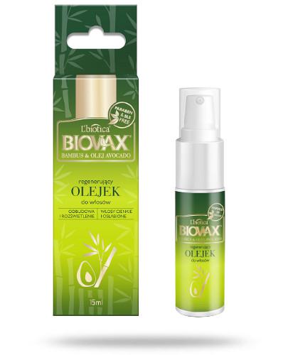 zdjęcie produktu Biovax regenerujący olejek do włosów bambus - olej avocado 15 ml