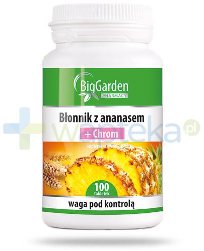 podgląd produktu Błonnik z ananasem + chrom 100 tabletek BigGarden