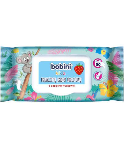 podgląd produktu Bobini nawilżany papier toaletowy o zapachu truskawki 50 sztuk