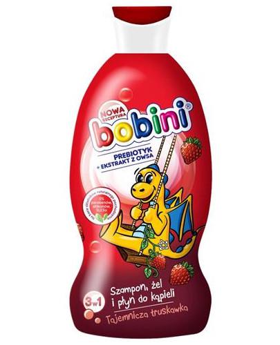 podgląd produktu Bobini szampon, żel pod prysznic i płyn do kąpieli 3w1 Tajemnicza truskawka 330 ml