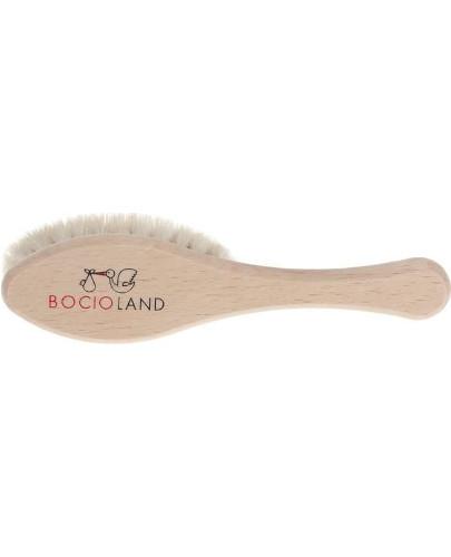 podgląd produktu Bocioland drewniana szczotka do włosów z koziego włosia 1 sztuka