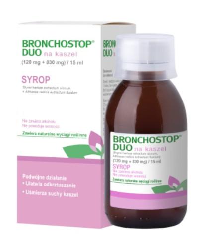 zdjęcie produktu Bronchostop Duo (0,12g + 0,83g)/15ml na kaszel syrop 120 ml