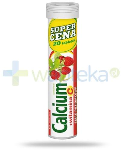 zdjęcie produktu Calcium 300mg + witamina C 60mg smak poziomkowy 20 tabletek Polski Lek