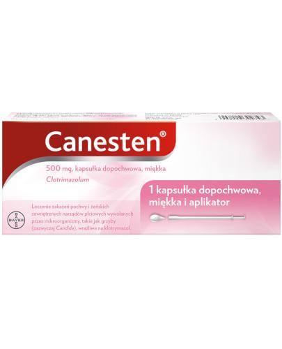 zdjęcie produktu Canesten 500 mg 1 kapsułka dopochwowa miękka + aplikator