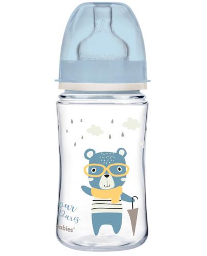 podgląd produktu Canpol Babies EasyStart Bonjour Paris butelka szeroka antykolkowa niebieska 240 ml [35/232_blu]