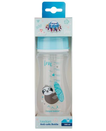 podgląd produktu Canpol Babies EasyStart butelka szeroka antykolkowa niebieska 300 ml [35/222_blu]