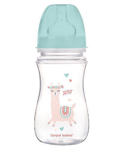 podgląd produktu Canpol Babies EasyStart butelka szeroka antykolkowa zielona 240 ml [35/221_gre]