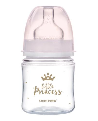 podgląd produktu Canpol Babies EasyStart Royal Baby butelka szeroka antykolkowa różowa 120 ml [35/233_pin]