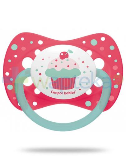 podgląd produktu Canpol Babies smoczek silikonowy symetryczny cupcake różowy 6-18mc 1 sztuka [23/283]