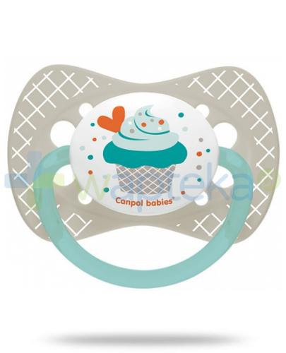 podgląd produktu Canpol Babies smoczek silikonowy symetryczny cupcake szary 18m+ 1 sztuka [23/284]