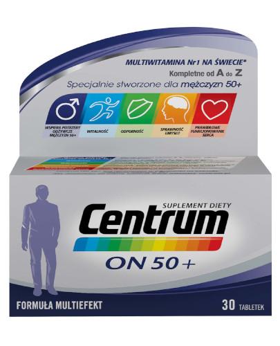 podgląd produktu Centrum On 50+ Multiefekt witaminy i minerały dla mężczyzn 30 tabletek [UMF] 